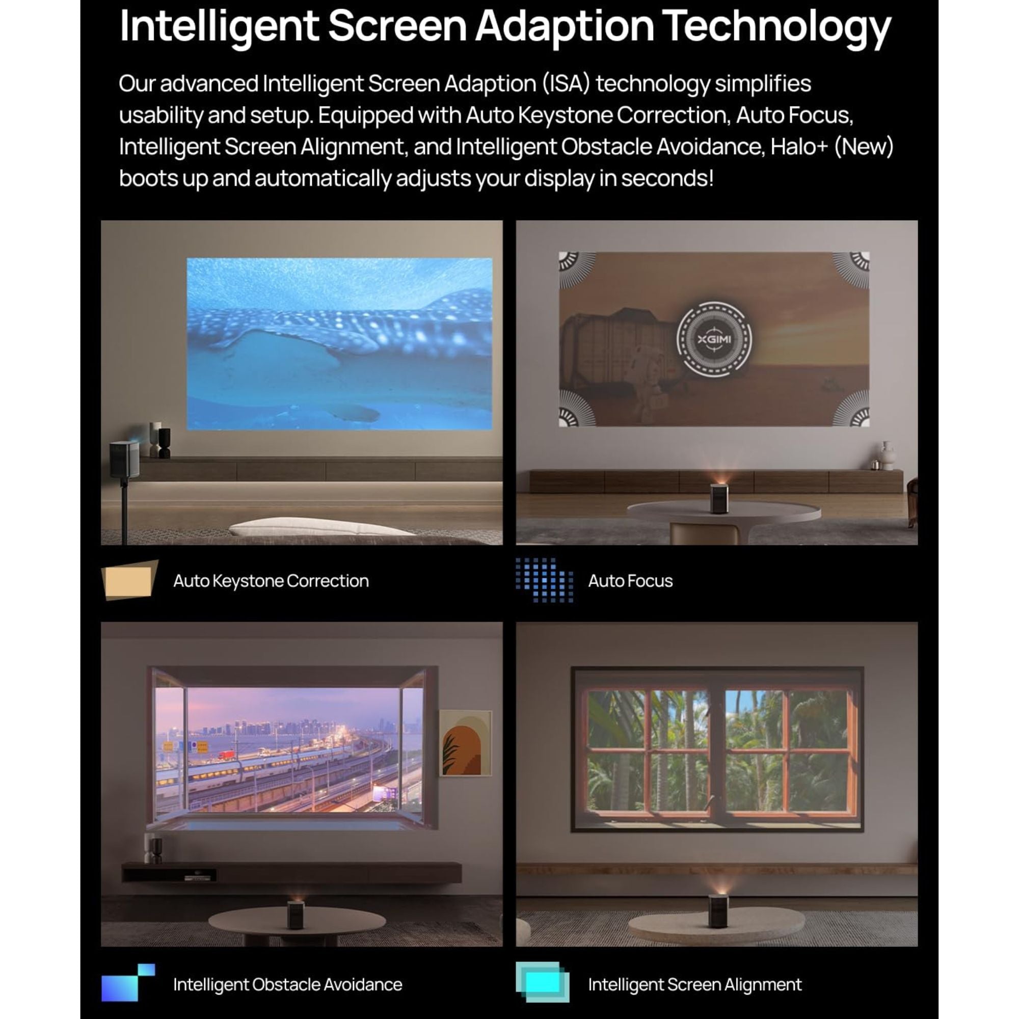 XGIMI Halo+ GTV - 1080P Full HD Anroid TV Smart Portable Projector