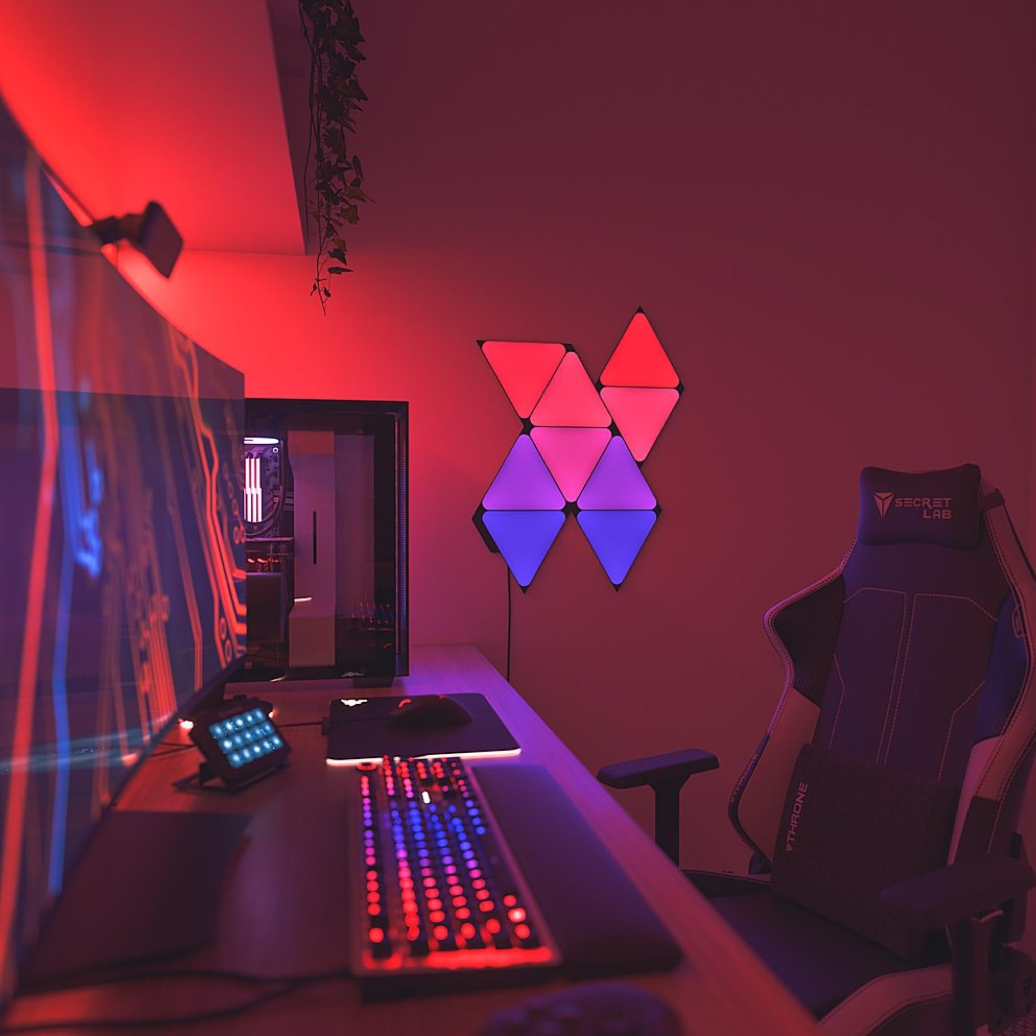 Nanoleaf Shapes Ultra Black Triangles Smarter Kit (9 Panels) - Multi-color, Nanoleaf, LED Panels - AVStore.in