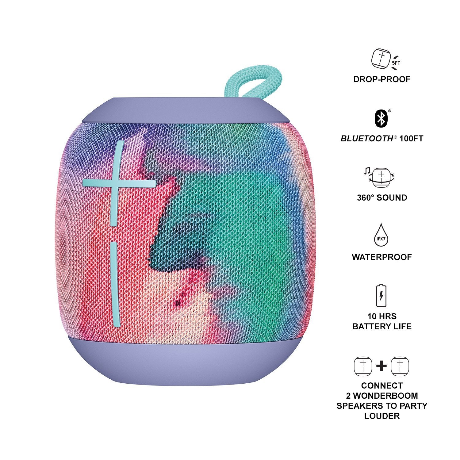 Ultimate Ears Wonderboom (Portable Bluetooth Speaker | Freestyle Collection - Unicorn), Ultimate Ears, Portable Bluetooth Speaker - AVStore.in