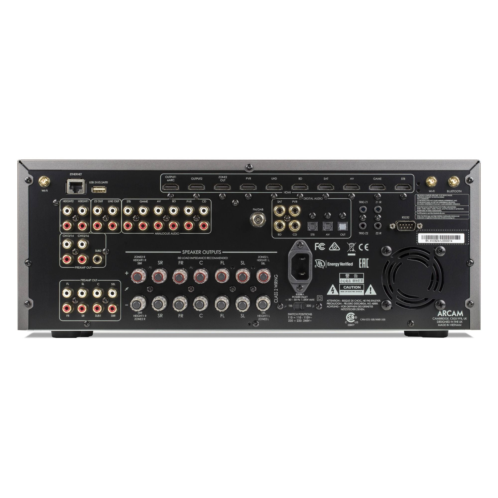 Arcam AVR21- HDMI 2.1 High Power Class AB 7.2 Channel AV Receiver - AVStore