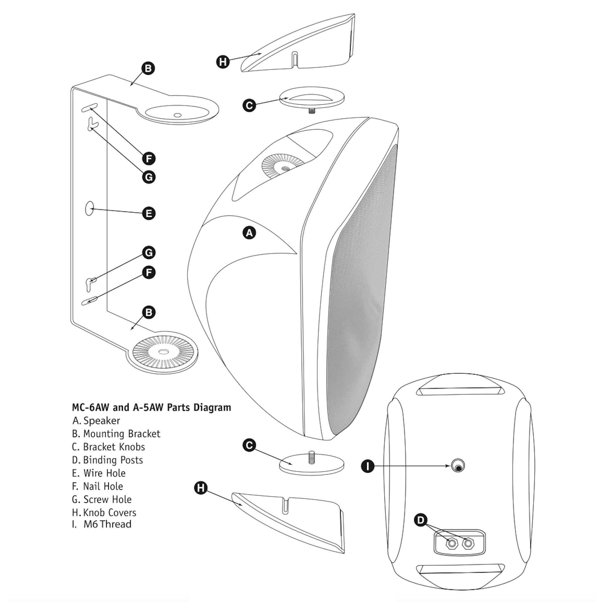 RBH Sound MC-6AW - Indoor/Outdoor Speaker - Black - Pair - AVStore