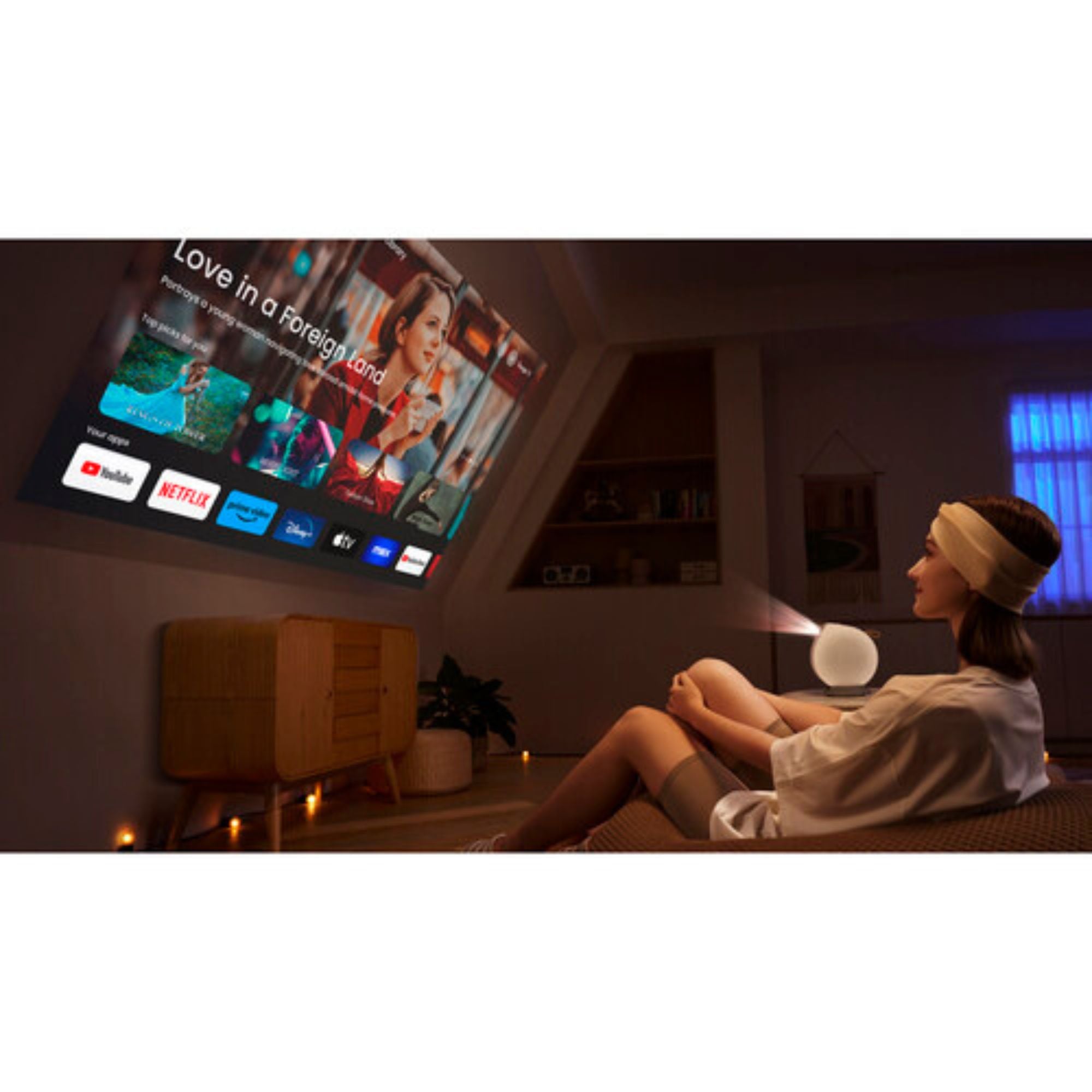 BenQ GV50 500-Lumen Full HD Laser DLP Smart Ceiling Projector, BenQ, Projectors - AVStore.in