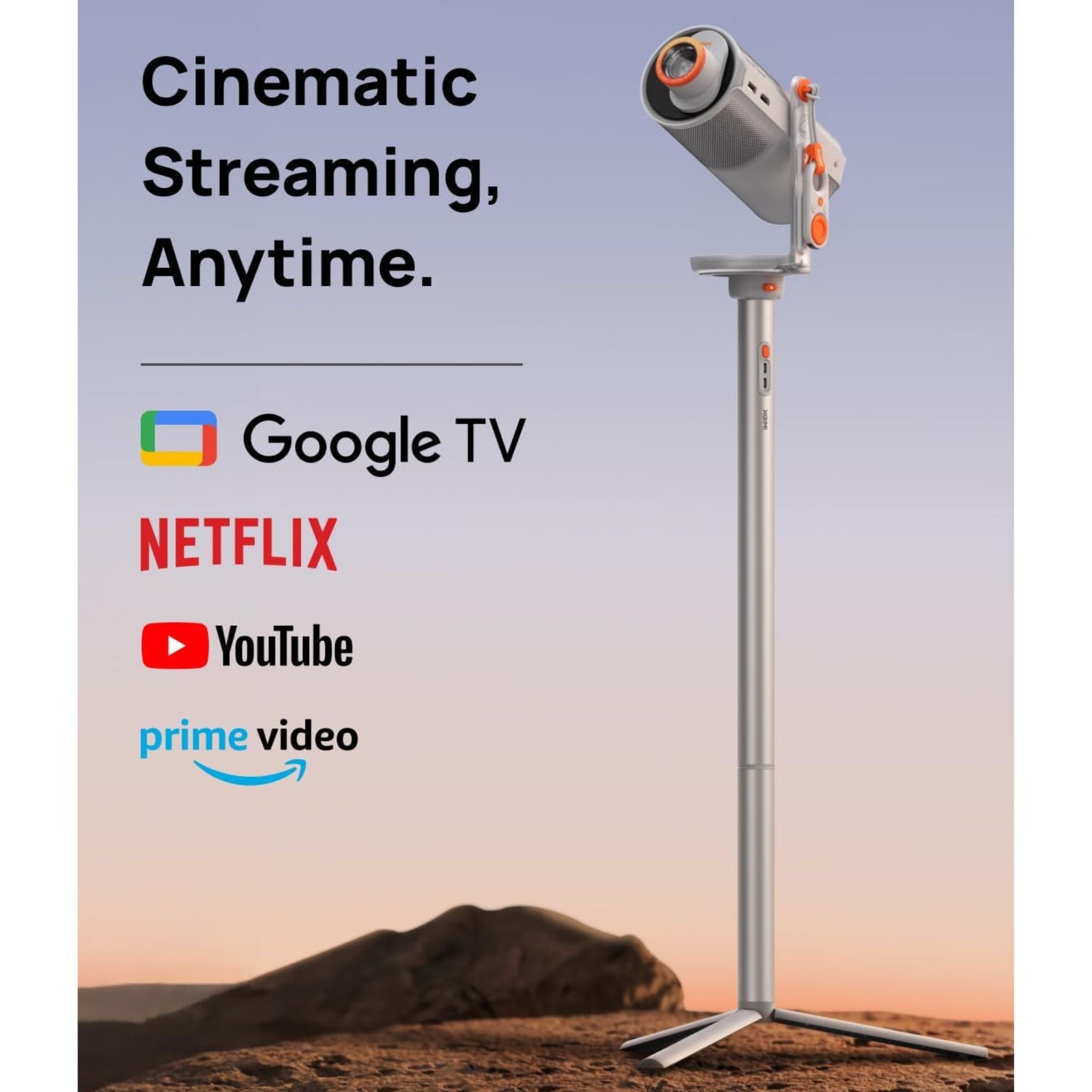 XGIMI MoGo 4 Bundle Set - Smart Portable Projector with Built-In Battery + PowerBase Stand + 1 x Filter