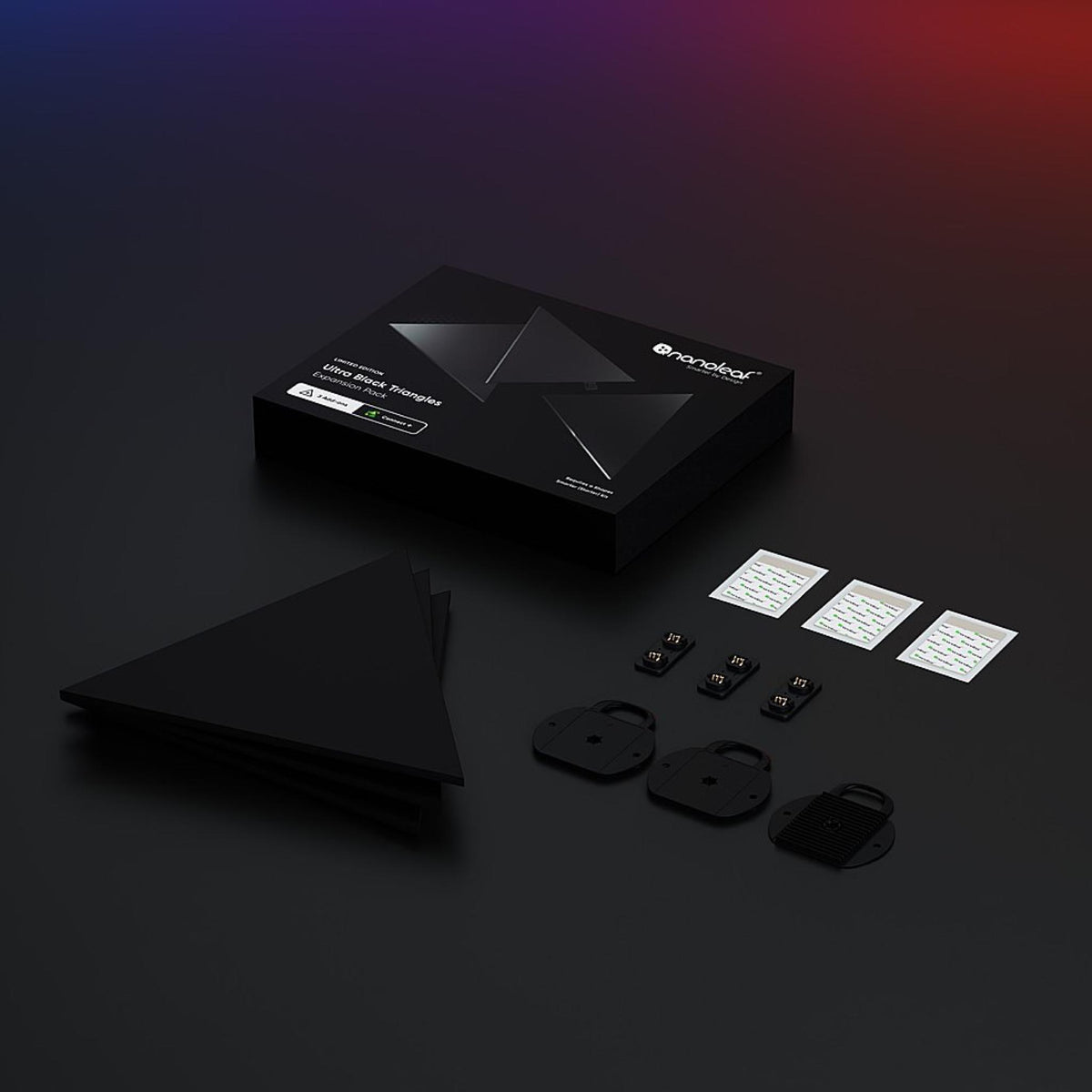Nanoleaf Shapes Ultra Black Edition Triangles Expansion Pack (3 Panels), Nanoleaf, LED Panels - AVStore.in
