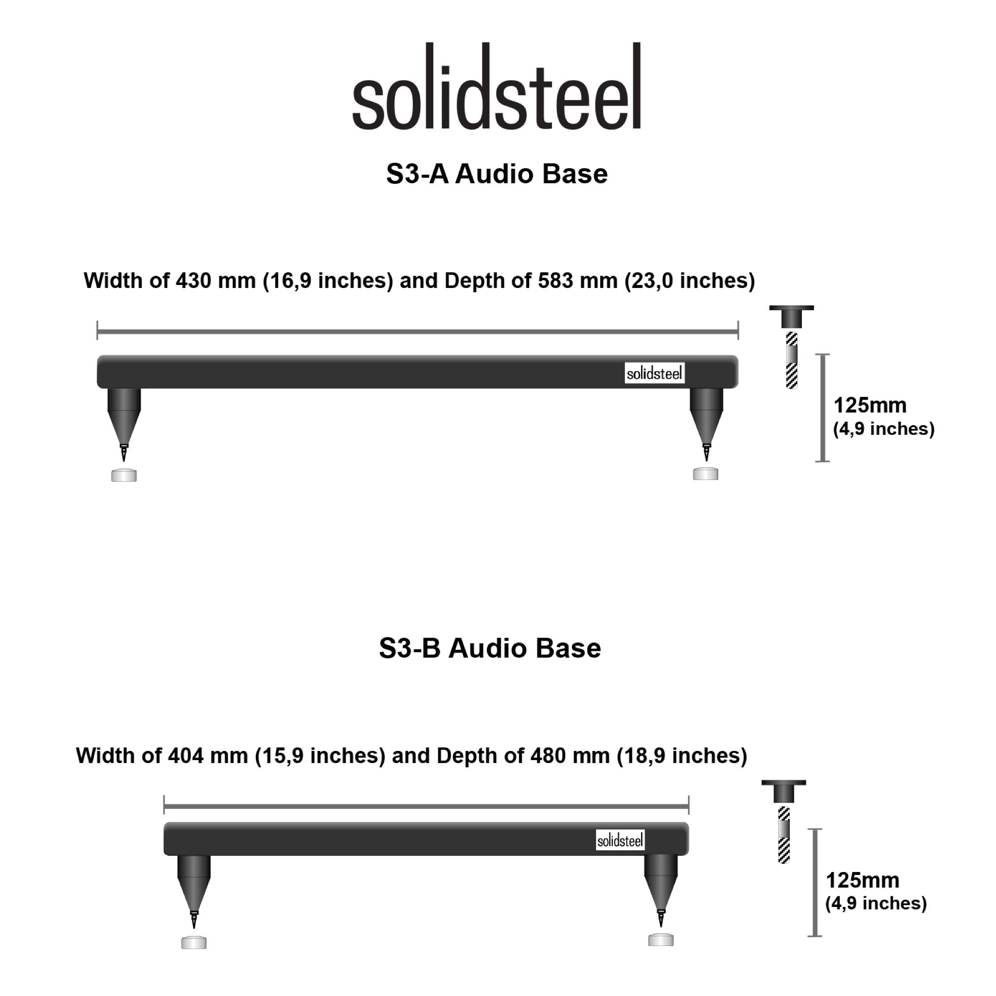 Solidsteel S3 A/B Series - HiFi Power Amp Stands - AVStore