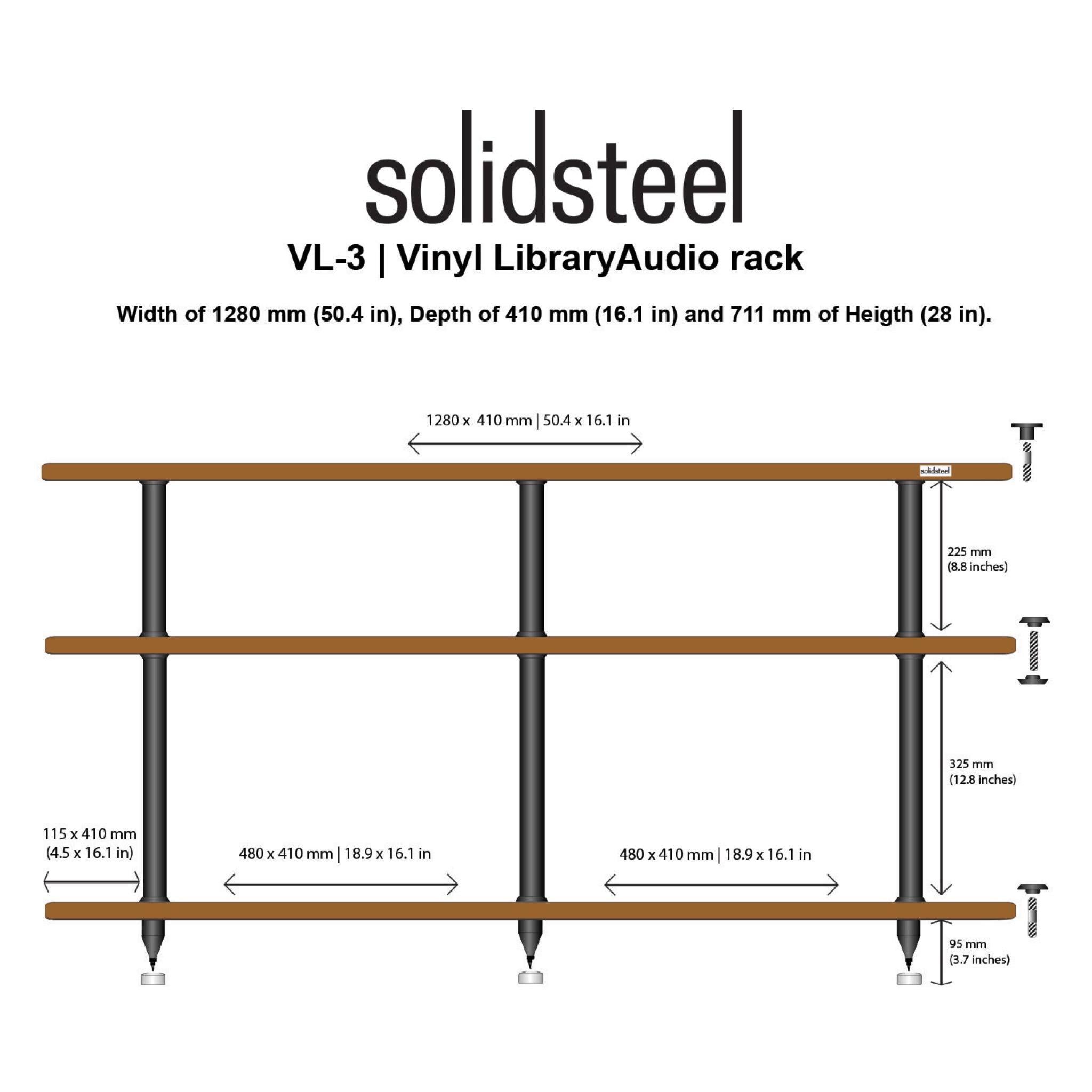 Solidsteel VL Series - Vinyl Record Storage & Hi-Fi Rack - AVStore