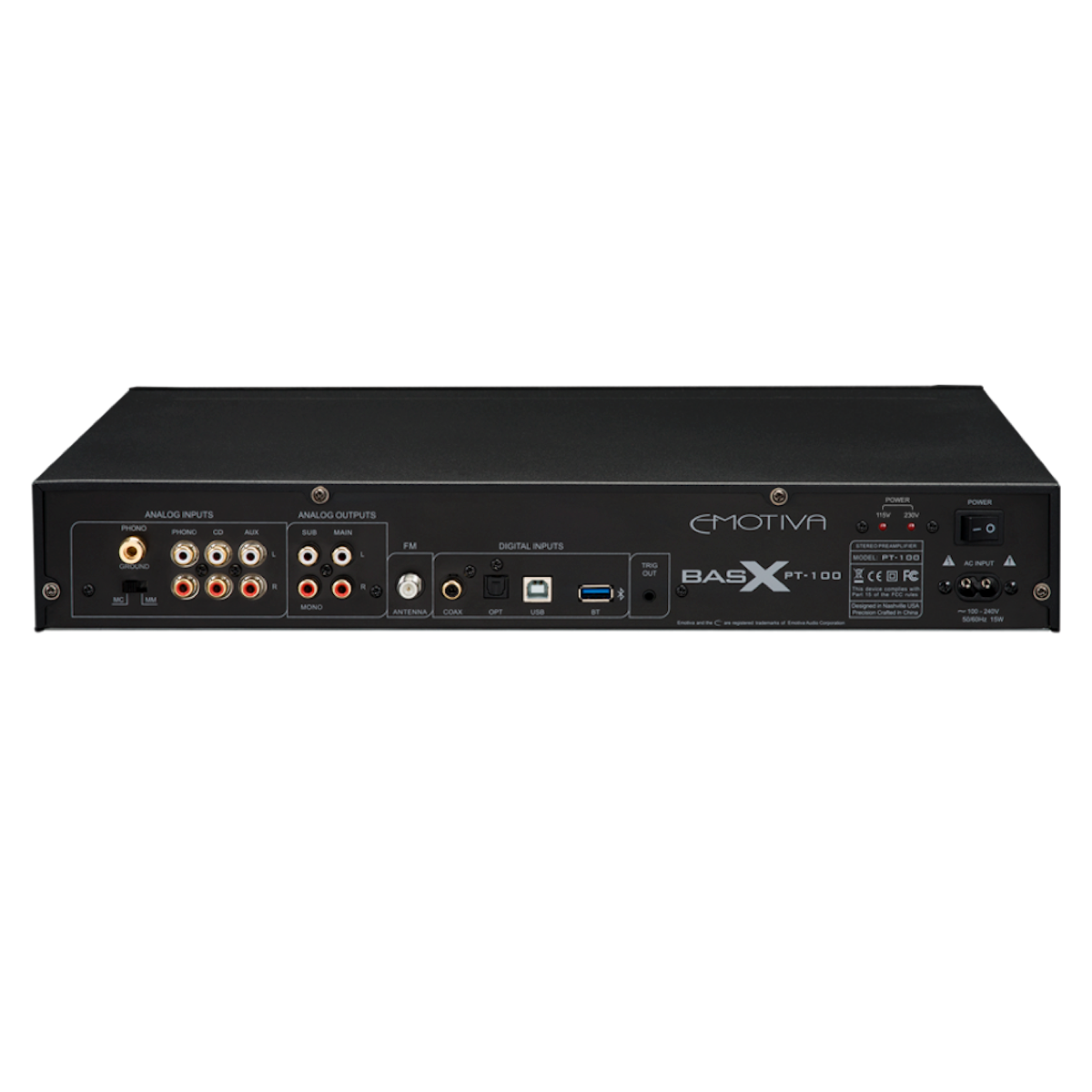 Emotiva PT-100 - Stereo Pre-Amplifier/DAC/Tuner - AVStore